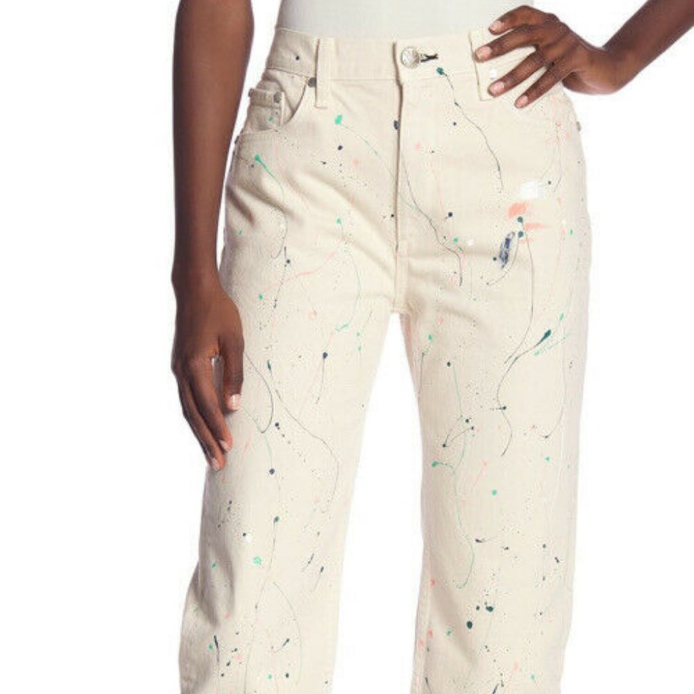 Rag and Bone Paint Splatter High rise Jeans